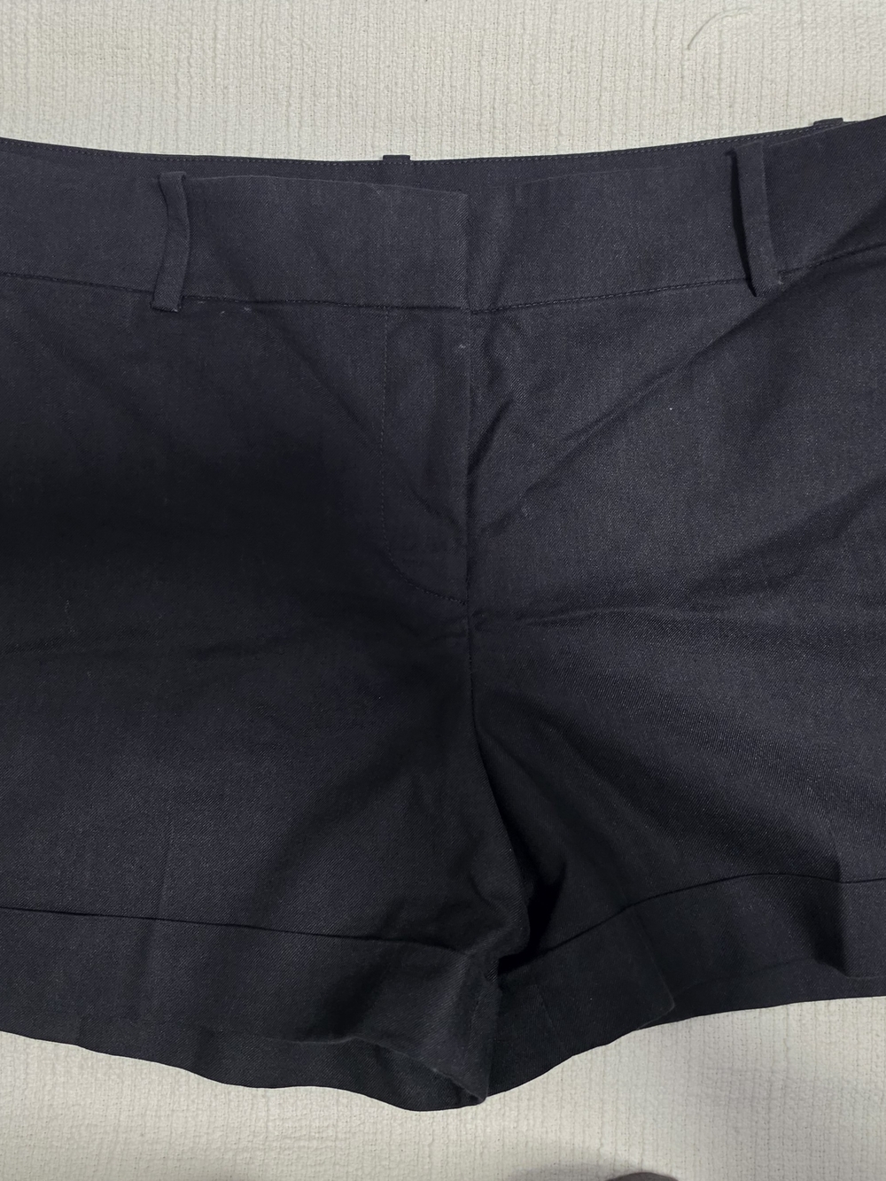 Ann Taylor Black Tailored Shorts with Cuffed Hem